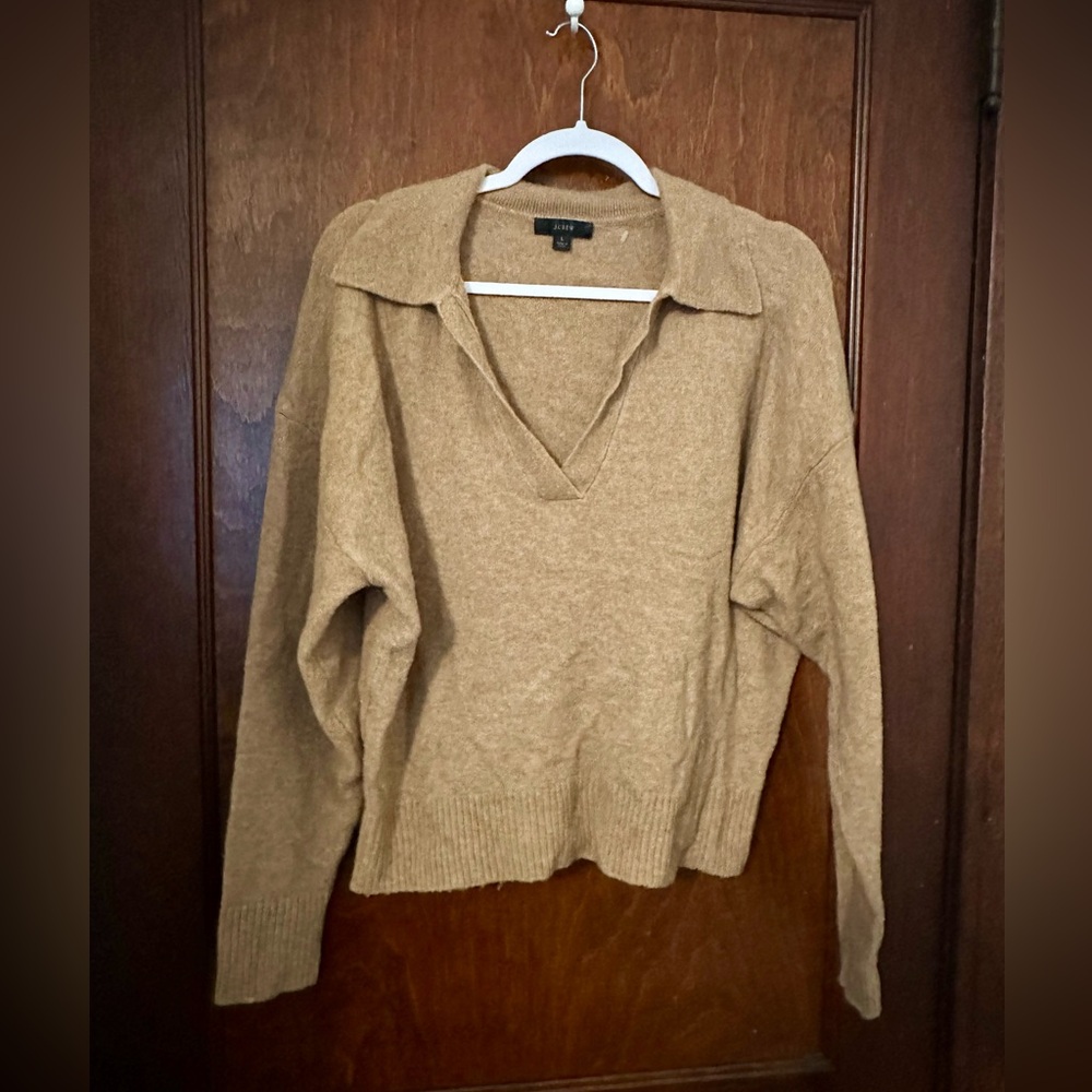 J. Crew Polo Sweater Extra Soft Yarn Size L - Picture 2 of 4